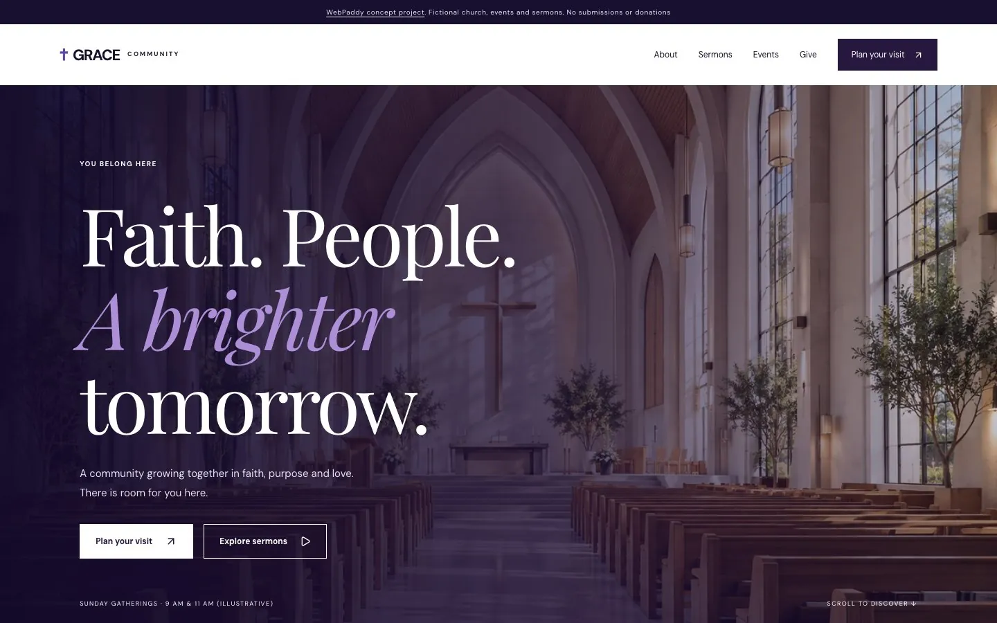 Grace Community website homepage preview