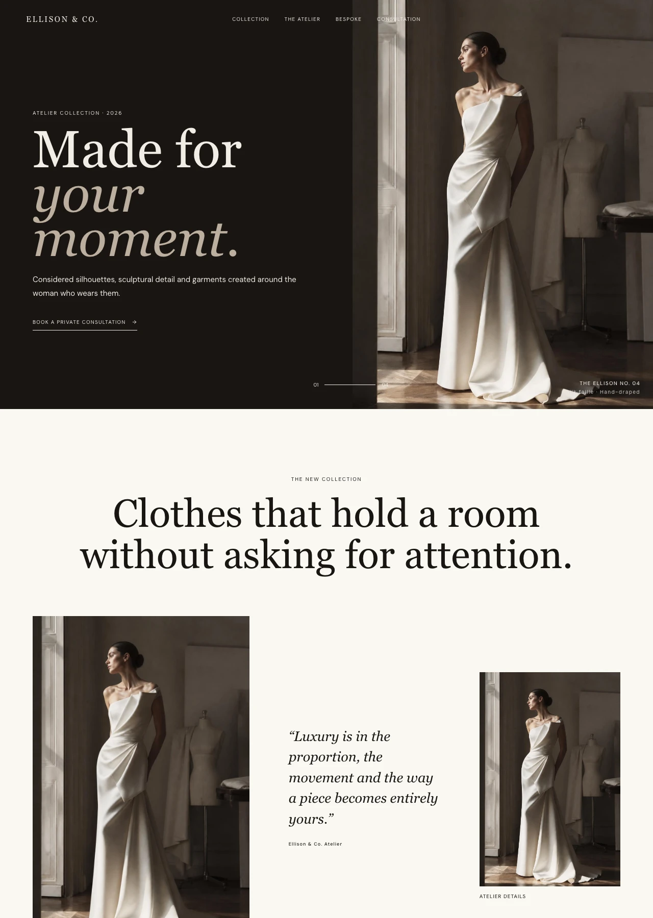 Ellison & Co. website homepage preview