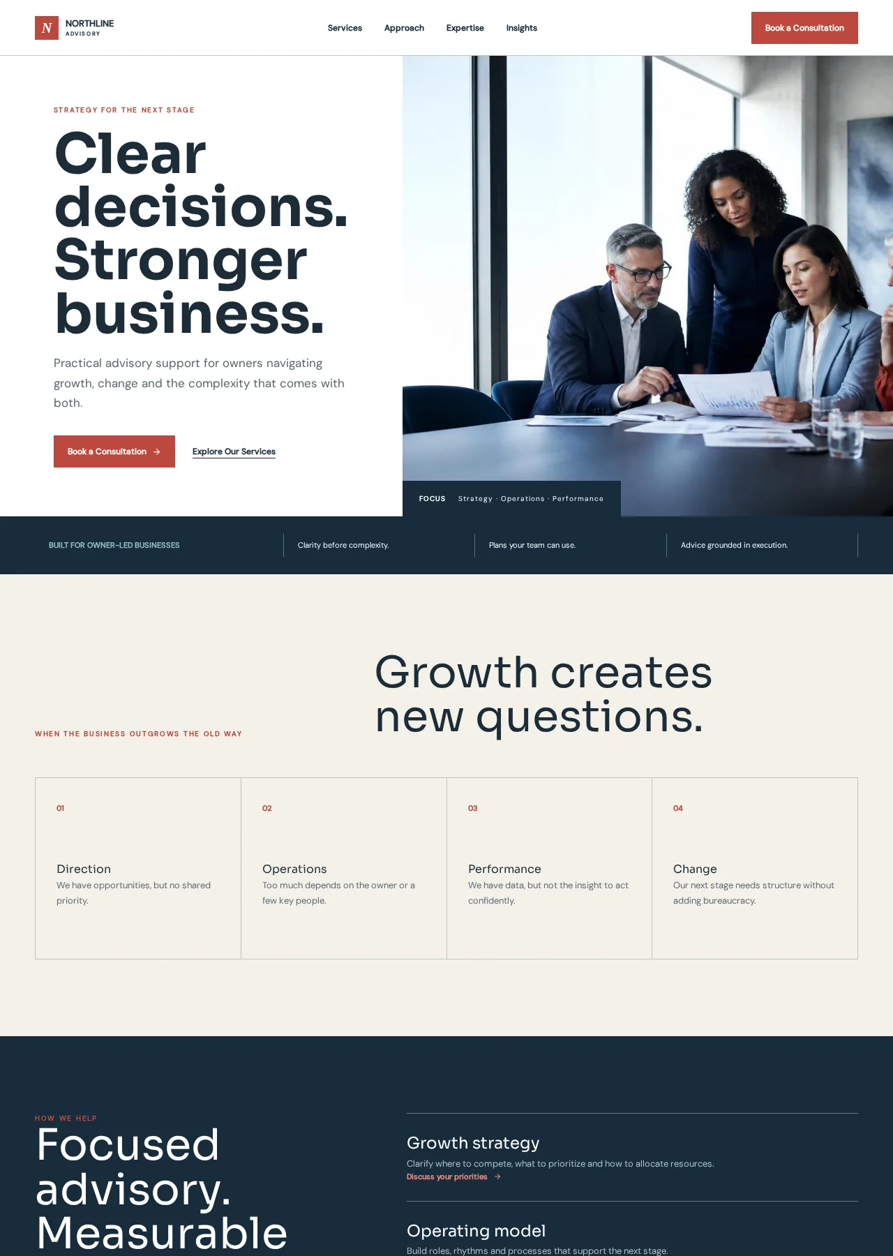 Northline Advisory Group website homepage preview